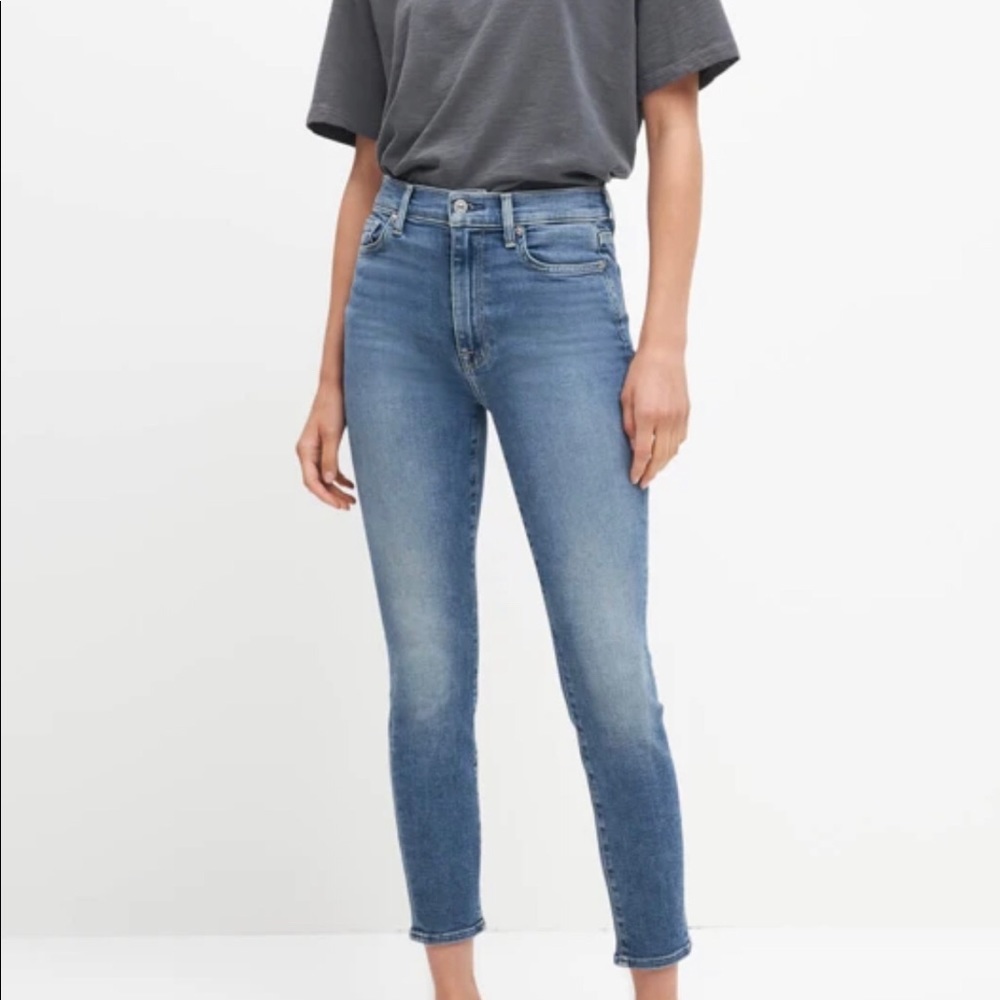 7 for all mankind high waist ankle skinny jeans